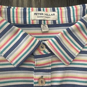 Peter Millar Boys Joan Multicolor Stripe Golf Polo | Size XL (13-14)